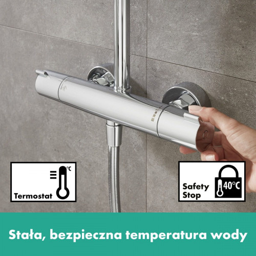 Grifo de ducha termostático HANSGROHE Myfox cromo brillo Antical Latón