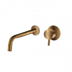 Grifo de lavabo empotrado MAIER LOOK monomando bronce satinado. Apertura en frío. Antical. Latón.
