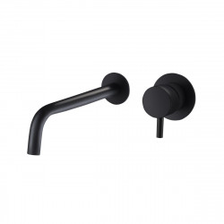 Grifo de lavabo empotrado MAIER LOOK monomando negro mate. Apertura en frío. Antical. Latón. Caño de 20 cm
