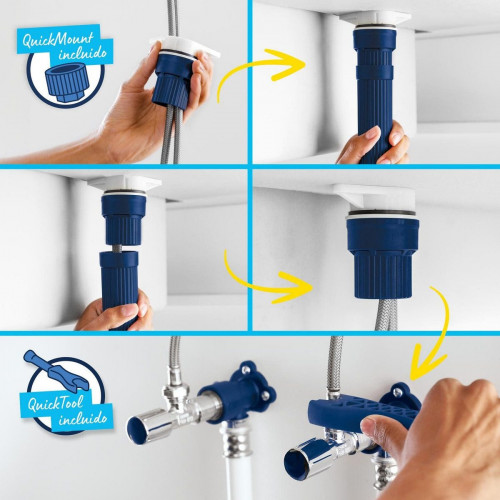 Grifo de lavabo GROHE Clova Pulse monomando caño alto negro mate. Antical. Latón.