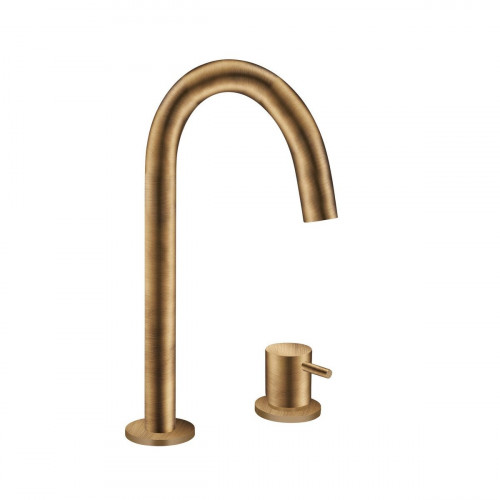 Grifo de lavabo MAIER Look monomando bronce mate. Apertura en frío. Antical. Latón.