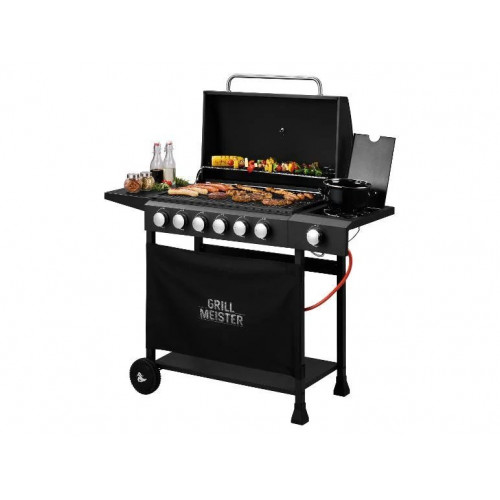 GRILLMEISTER Barbacoa de gas con 6 + 1 quemadores lateral