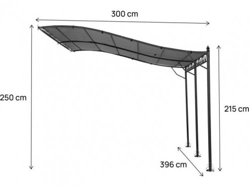 Gris Cenador de metal 3 x 4 m