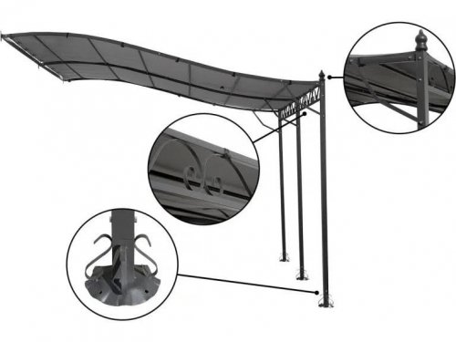 Gris Cenador de metal 3 x 4 m