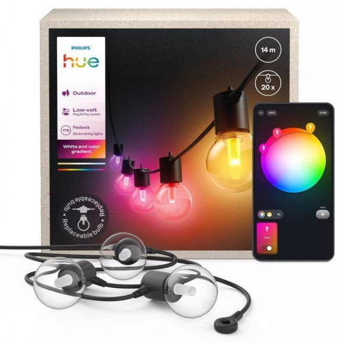 Guirnalda de Luces Inteligente Philips Hue Festavia 14 m Color Variable