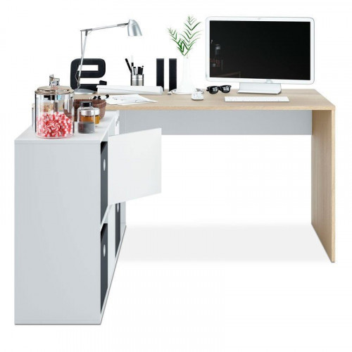 Habitdesign Adapta XL Mesa de Escritorio Blanco/Roble