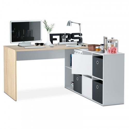 Habitdesign Adapta XL Mesa de Escritorio Blanco/Roble