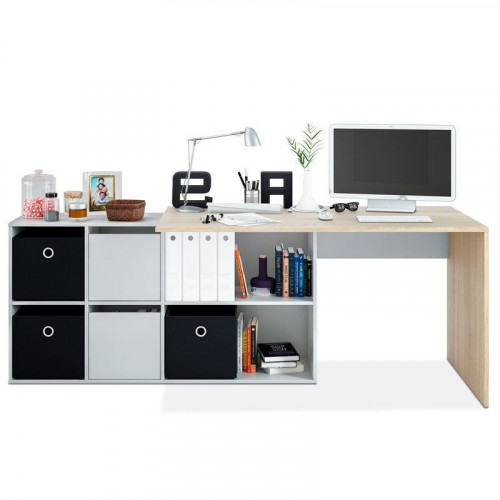 Habitdesign Adapta XL Mesa de Escritorio Blanco/Roble