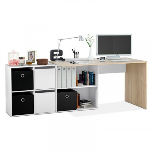 Habitdesign Adapta XL Mesa de Escritorio Blanco/Roble