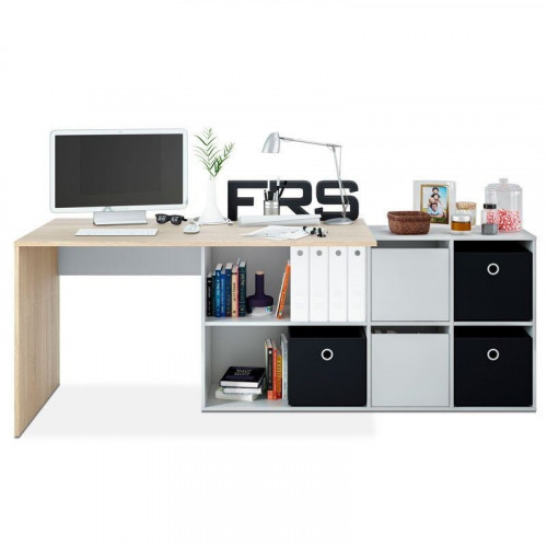 Habitdesign Adapta XL Mesa de Escritorio Blanco/Roble