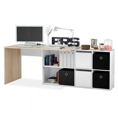 Habitdesign Adapta XL Mesa de Escritorio Blanco/Roble