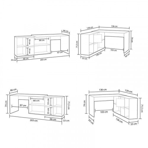 Habitdesign Adapta XL Mesa de Escritorio Blanco/Roble