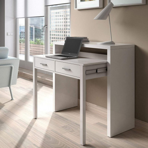 Habitdesign Bureau Mesa de Escritorio Extensible Blanco Artik