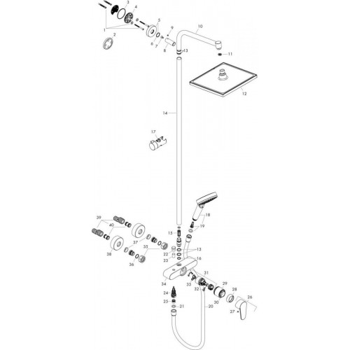 Hansgrohe Crometta E 240 1jet Showerpipe (27284000)