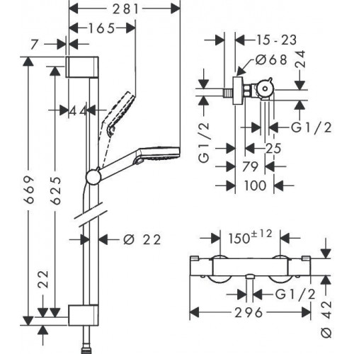 Hansgrohe Crometta Vario Ecostat 1001 CL Combi 0,65 m (27812400)