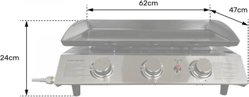 Happy Garden Plancha de Gas Séville 3 Quemadores 7,5kw