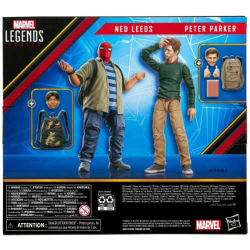 Hasbro Marvel Legends Series Spiderman: Homecoming pack 2 figuras - Ned Leeds and Peter Parker