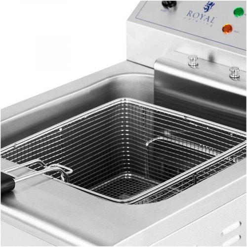 Helloshop26 Freidora eléctrica de 13 litros 5000 vatios grifo de vaciado zona fría sobre mueble profesional de acero inoxidable 14_0003985