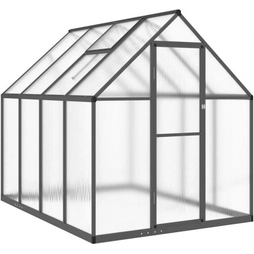 Helloshop26 Invernadero de carpa para plantas flores y verduras con estructura de base 224 x 169 x 195 cm aluminio antracita 02_0044496