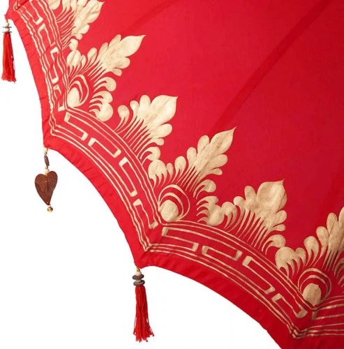 Helloshop26 Sombrilla balinesa redonda de exterior 215 x 215 x 260 cm gran sombra ambiente chill de algodón 020055948