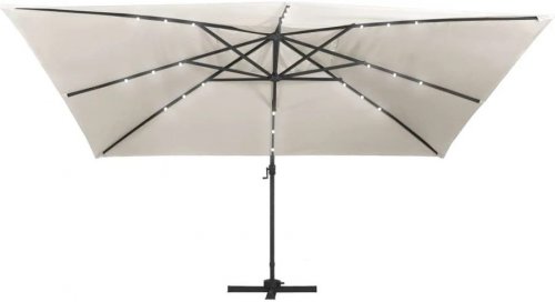 Helloshop26 Sombrilla luces led aluminio 400 x 300 cm