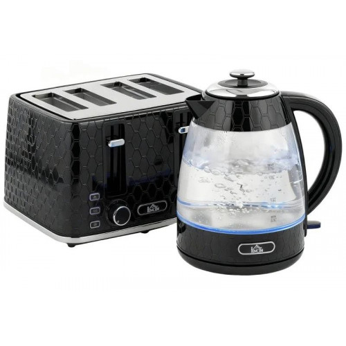 Hervidor de agua de ebullición rápida de 1,7 l 2200 w y juego de tostadora de 4 rebanadas con filtro de cal