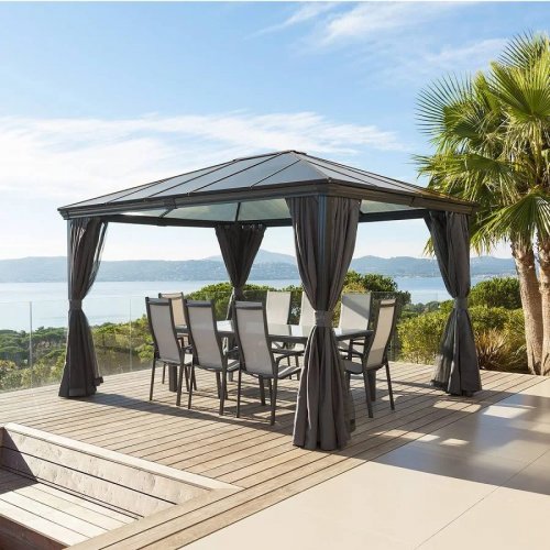 Hespéride Pérgola Belize Grafito 3,6 x 3 m