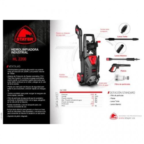 Hidrolimpiadora alta presión HL 2200 STAYER