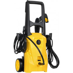 Hidrolimpiadora de alta presión de 1600 w y 120 bares con bomba, boquilla ajustable y apagado automático, 29,5 x 22 x 60 cm, amarilla