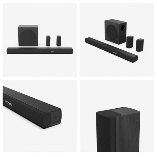 Hisense AX5100Q - Barra de sonido 5.1 580W Dolby Atmos y Altavoces traseros inalámbricos