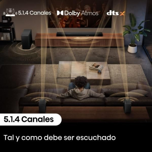 Hisense AX5140Q - Barra de Sonido 5.1.4 600W Dolby Atmos con Calibración IA