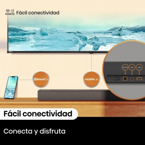 Hisense HS3100 - Barra de sonido 3.1 480W DTS Virtual:X y Subwoofer de 6.5