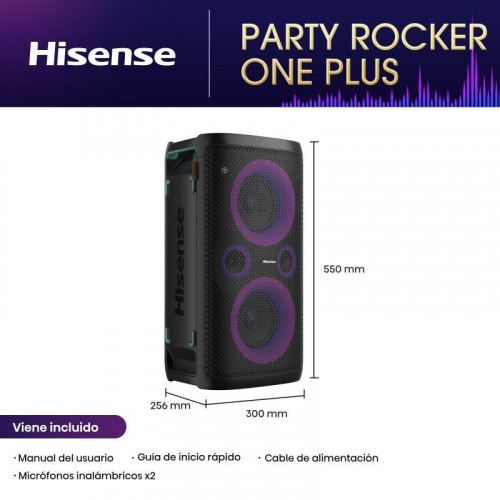 Hisense Party Rocker One Plus Altavoz 2.0 con Dolby Atmos Bluetooth 5.0 300W y Batería Interna