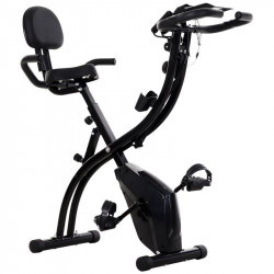 HomCom Bicicleta Estática Plegable 2 en 1 Negro