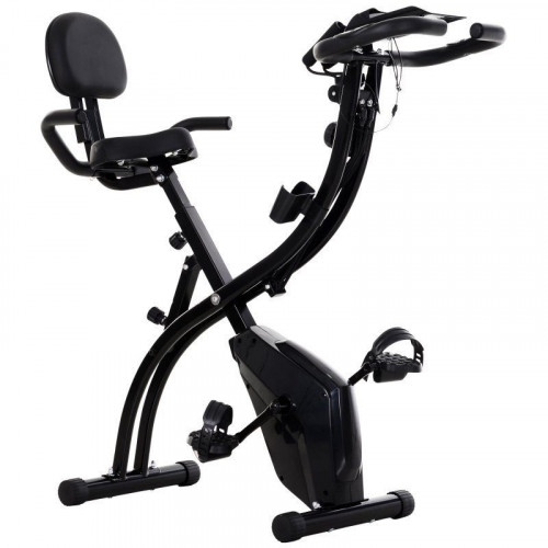 HomCom Bicicleta Estática Plegable 2 en 1 Negro