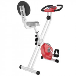 HomCom Bicicleta Estática Plegable Roja