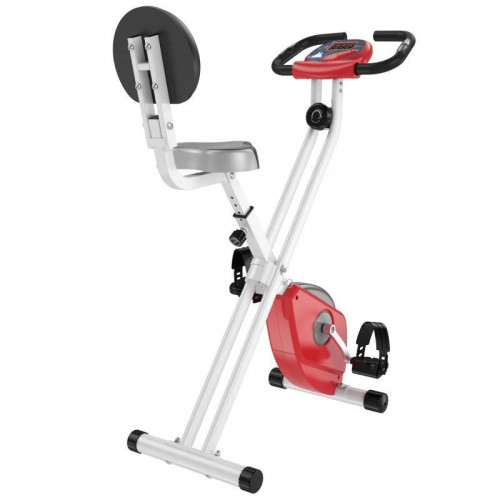 HomCom Bicicleta Estática Plegable Roja