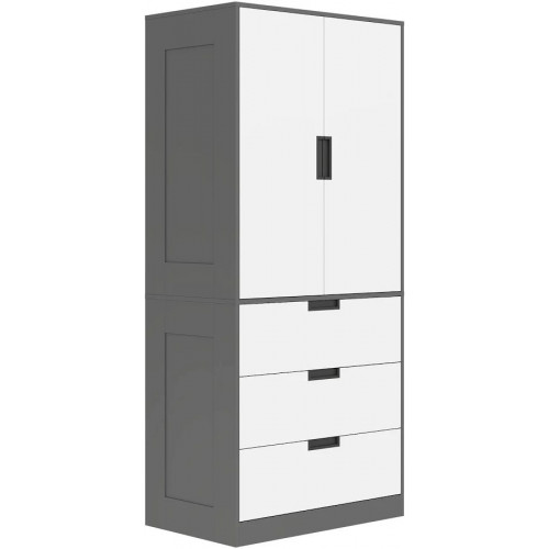 HOMCOM dormitorio ropero con 2 puertas 3 cajones