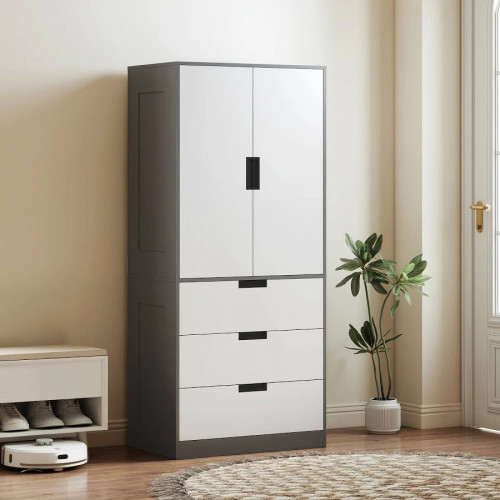 HOMCOM dormitorio ropero con 2 puertas 3 cajones