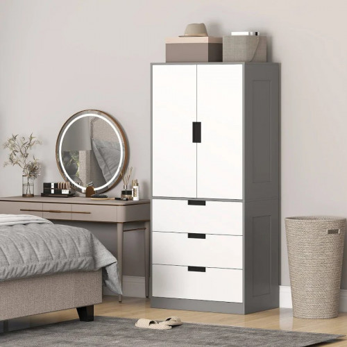 HOMCOM dormitorio ropero con 2 puertas 3 cajones