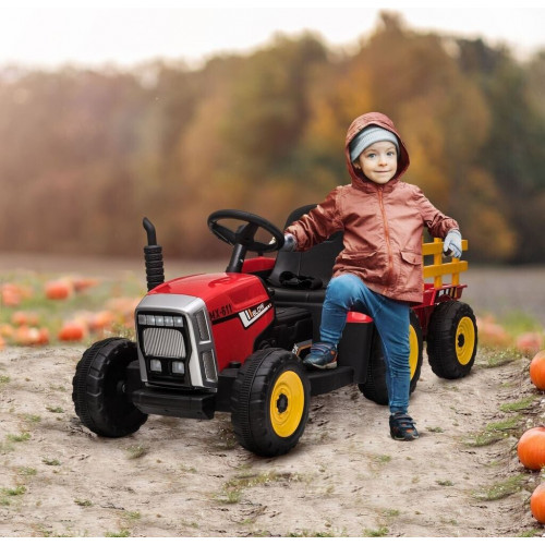 HomCom Electric Tractor with Trailer
