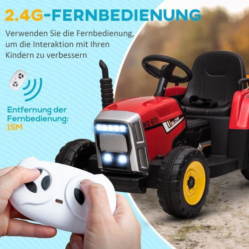 HomCom Electric Tractor with Trailer