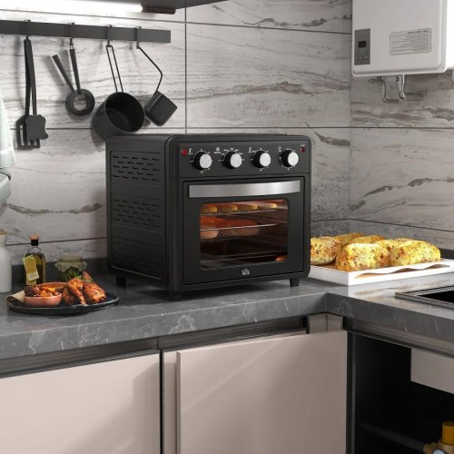 HOMCOM Horno Eléctrico Multifunción de Sobremesa de 30L 1600W
