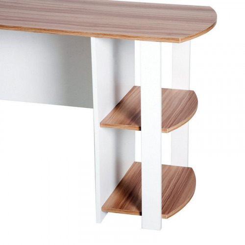 Homcom Mesa Esquinera Oficina 136x130x72cm Blanca/Madera