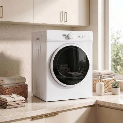 HOMCOM Mini Secadora Portátil 4,8 kg 1020W Calentamiento PTC Temporizador Blanca