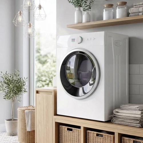 HOMCOM Mini Secadora Portátil 4,8 kg 1020W Calentamiento PTC Temporizador Blanca