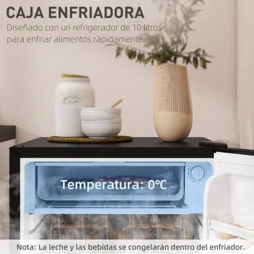 HOMCOM Nevera Pequeña Silenciosa 91 L Temperatura Regulable 5 Niveles