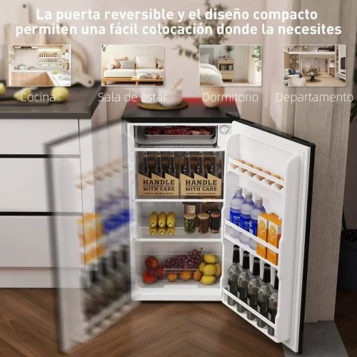 HOMCOM Nevera Pequeña Silenciosa 91 L Temperatura Regulable 5 Niveles