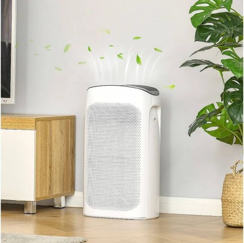 HOMCOM Purificador de Aire Filtro HEPA de Triple Capa 3 Velocidades