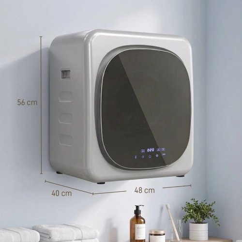 HOMCOM Secadora de Evacuación 2,5 kg 800 W con Pantalla Táctil Control de Tiempo y Temperatura Función Antiarrugas